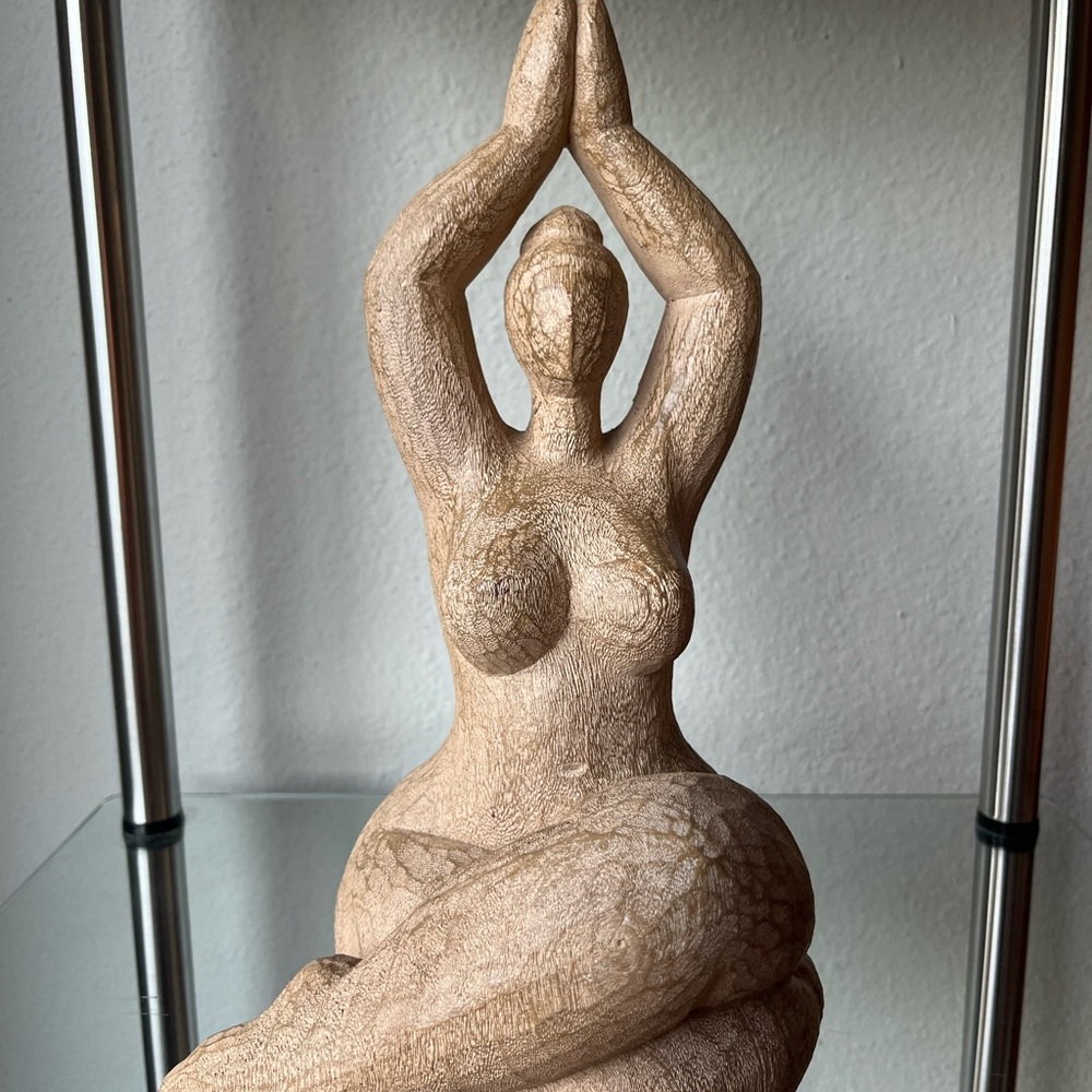 Elegant Brown Yoga Pose Sculpture